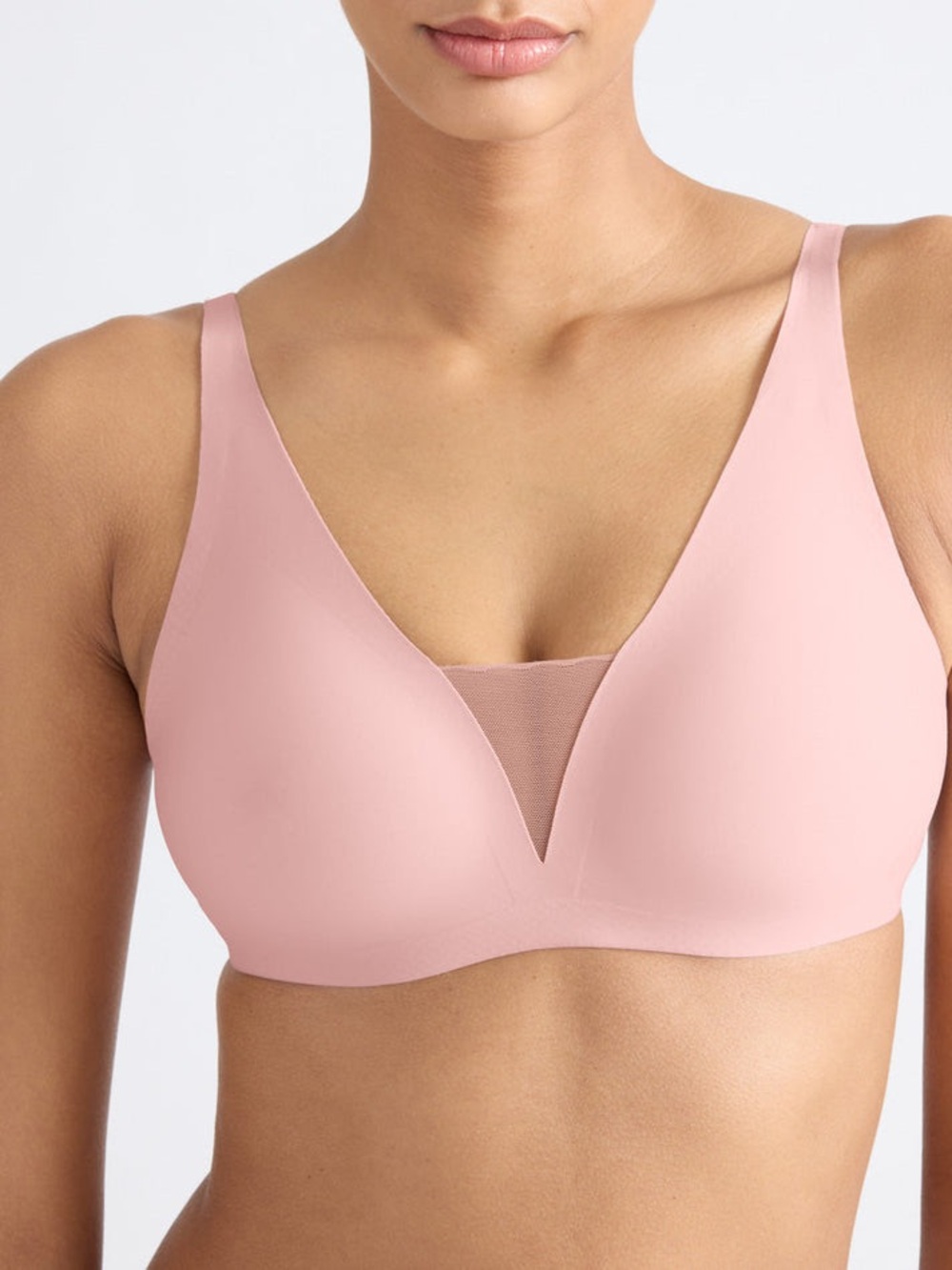 Knix revolution shadow mesh bra M rose water pink wireless t-shirt beyond smooth